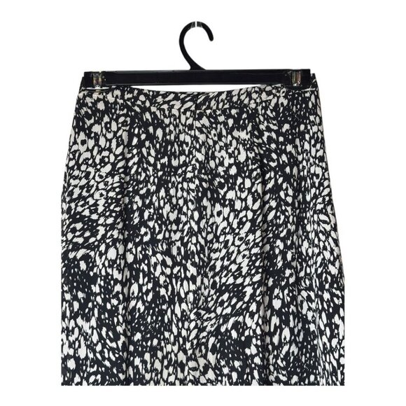 The Kooples Skirt Women Medium Black White Animal Flowing Long Asymmetric‎ Midi - Picture 7 of 11